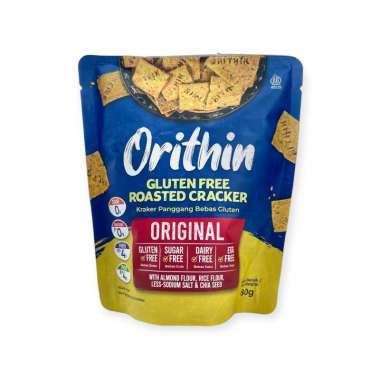ORIThin Snack Gluten Free 80Gr Cemilan Sehat Kaya Serat Tanpa Gluten Original