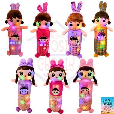 Guling Boneka Pretty Girl Hello Metoo LED Lampu Boneka anak perempuan GLG PITA PINKTUA LED
