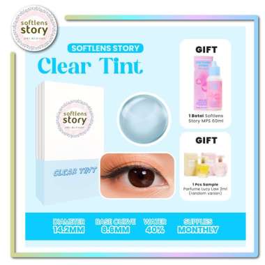 BUY 1 FREE 3 ITEM SOFTLENS STORY Clear Tint | 14.2mm Soflens Bening | Soflen Beda Minus (1pcs/sebela