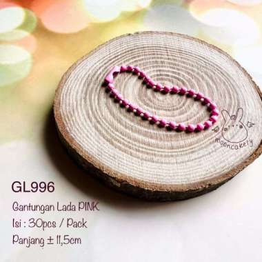 Gantungan Biji Lada GL Hangtag Rantai Kuku Ring Aneka Warna PINK GL996