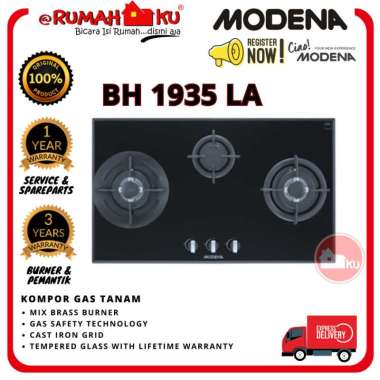 Modena BH 1935 Kompor Tanam - 3 Tungku Hitam