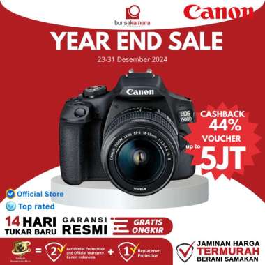 BKP Canon EOS 1500D Kit 18-55mm IS II Kamera DSLR Original RESMI Black