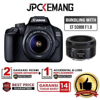 JPC KEMANG Canon EOS 3000D / Canon 3000D Kit 18-55mm III Kamera DSLR Canon / Kamera Canon DSLR GARAN