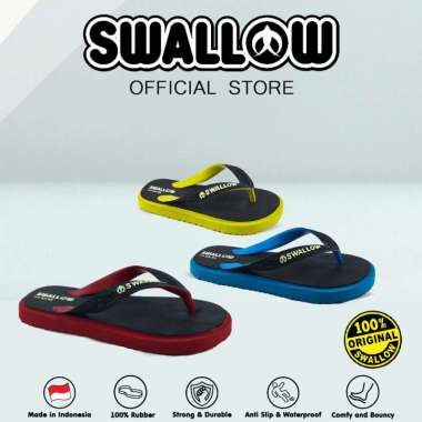 Swallow Sandal Jepit Modern Onyx Kids GR (Gerinda) - Sendal Karet Anak Wanita Pria Anti Selip 8.5 Re