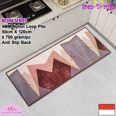 Tren-D-rugs Keset kaki eropa motif modern abstrak alas dapur panjang anti slip 50 cm x 120 cm - NMs