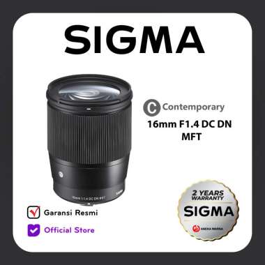 Sigma 16mm f/1.4 DC DN (C) MFT Lensa Kamera Black