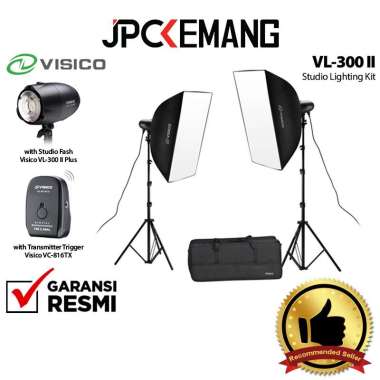 JPC KEMANG Visico VL-300 II Plus Studio Lighting Softbox Kit Visico VL300 II VL300II Paket Studio Fl