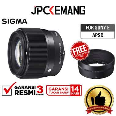 JPC KEMANG Sigma 56mm f1.4 for Sony E Mount DC DN Contemporary / Sigma for Sony 56mm f/1.4 DC DN / L