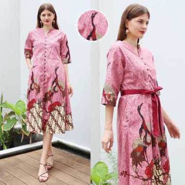 Evercloth Gisel Long Dress Batik Wanita Dress Wanita Batik Couple Dress Pita XL