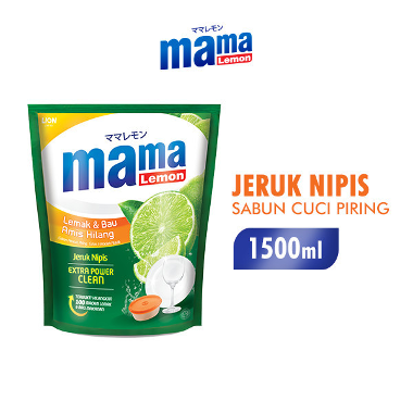 Mama Lemon Extra Clean Jeruk Nipis Pouch 1.5 L