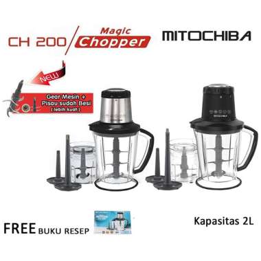 Mitochiba CH-200 / CH200 / CH 200 Food Chopper Mega Power 3 Blade Blender - Resmi MATE BLACK