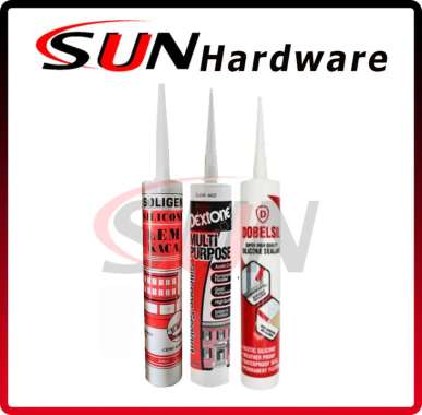 Lem Kaca Sealent Silicone Asam Clear Bening Putih Hitam Coklat Alumunium Lem Kaca Coklat