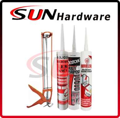 Paket 1 Set Lem Kaca Sealent Silicone Clear Bening Putih Hitam Coklat Alumunium Aquarium 1 Set Lem K