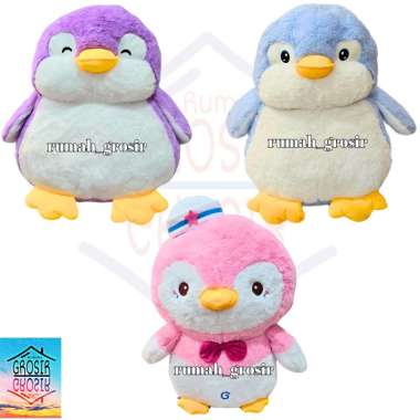 Boneka Penguin Pinguin Chubby Lucu Ukuran Besar PENGUIN UNGU BESAR