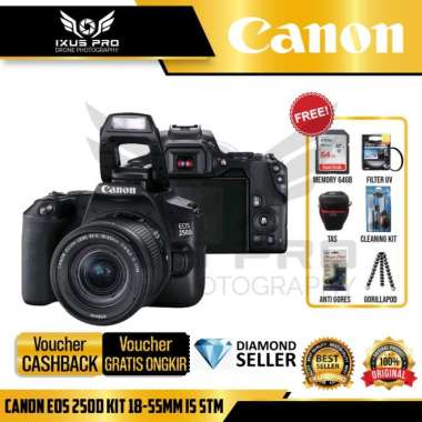 Canon EOS 250D Kit 18-55mm IS STM - kamera canon eos 250d PAKET BUNDLE