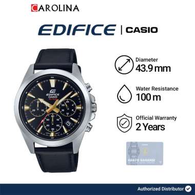Jam Tangan Pria Casio Edifice Chronograph EFV-630L-1A Analog Black Leather Band