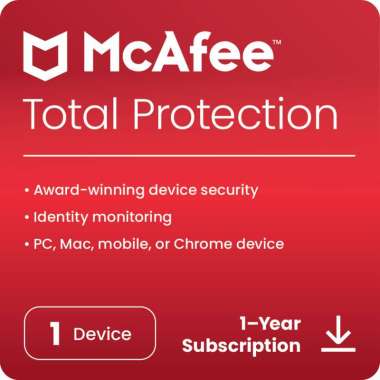 Software Antivirus McAfee Total Protection 1 Device 1 Year 1 Device 1 Year