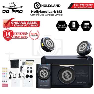 Hollyland Lark M2 Camera Duo Wireless Lavalier Microphone M2 Mic Resmi