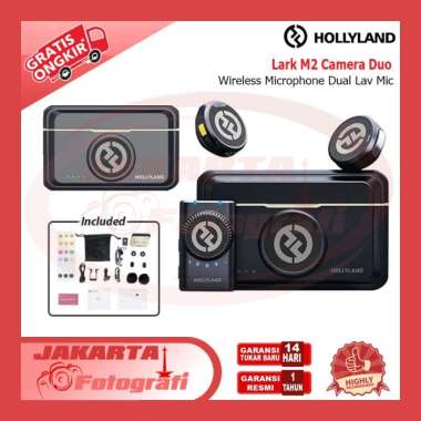 Hollyland Lark M2 Camera Duo Wireless Lavalier Microphone M2 Mic Resmi