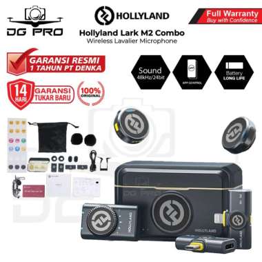 Hollyland Lark M2 Combo Wireless Lavalier Microphone M 2 Duo Mic Resmi M2 USB C WH