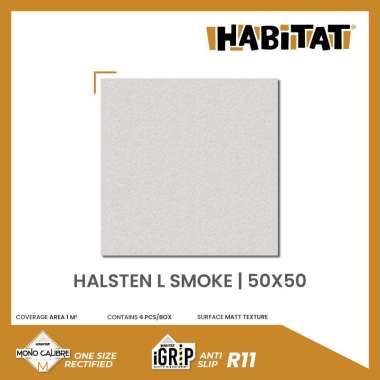 MilanTiles - HABITAT Halsten L Smoke 50x50 Keramik Lantai Kamar Kesat