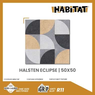 MilanTiles - HABITAT Halsten Eclipse 50x50 Keramik Lantai Kamar Kesat