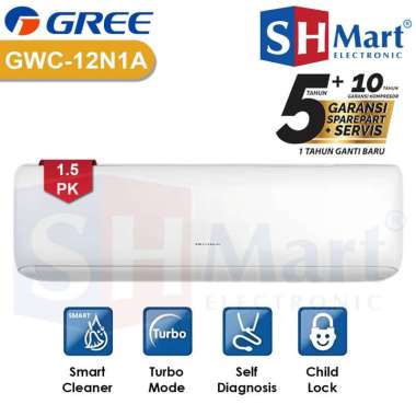 AC GREE 1/2 PK NEW SERIES GWC-05MOO5S / 05MOO5S SMART CLEANING GARANSI RESMI (MEDAN) GWC-05N1A