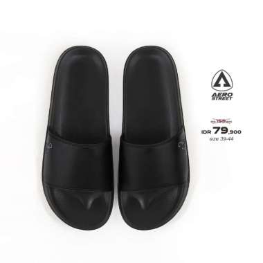 Aerostreet 39-44 Jakco Hitam Hitam - Sandal Selop Pria Wanita BAAAA 39