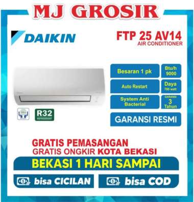 AC DAIKIN FTP 25 AV14 RV 1 PK + PASANG R32 STANDARD LOW WATT