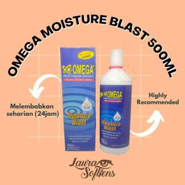 Omega Moisture Blast 500 mL Contact Lens Soft Lens Cairan Pembersih Soflens Perendam Pencuci