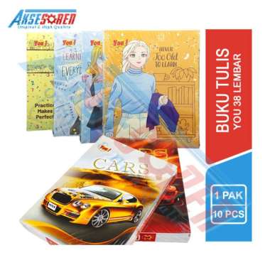 Buku Tulis Sekolah You [38 Lembar/10 Buku/1 Pack] / Peralatan Sekolah Lengkap Murah / Buki Harian / 