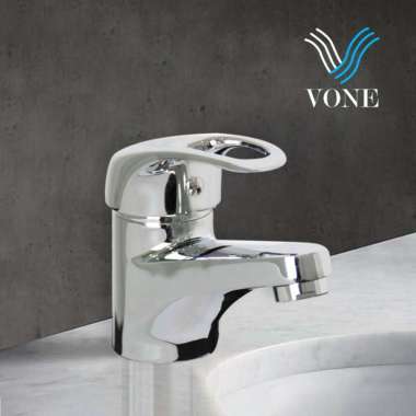 VONE Kran Wastafel Cuci Tangan Up Down Engkol Besar Panas Dingin Chrome 2310A-Y3-05 Hot Cold