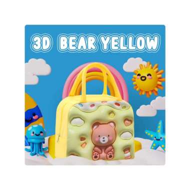 Goto Pikabo Lunch Bag Tas Bekal Makanan Tempat Makan Anak Sekolah 3D BEAR YELLOW