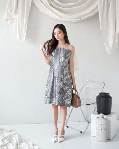 EF643 DRESS BATIK SATIN LACE MODERN TRENY PREMIUM#PARTY DRESS BATIK#MINI DRESS BATIK SERAGAM KANTOR#