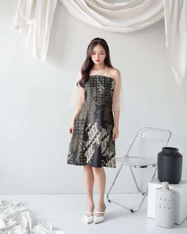 EF643 DRESS BATIK SATIN LACE MODERN TRENY PREMIUM#PARTY DRESS BATIK#MINI DRESS BATIK SERAGAM KANTOR#