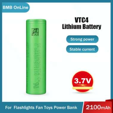 Baterai Lithium Murata VTC 4 INR 18650 3.7Volt 2100mAh 30A Li-ion Original