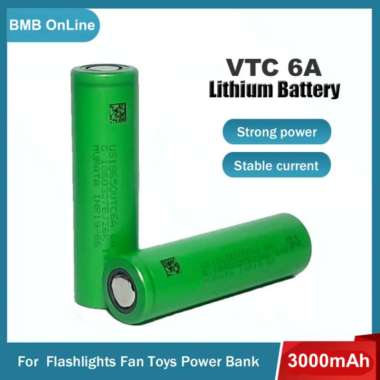 Baterai Lithium INR 18650 Murata VTC 6A 3.7Volt 3000mAh 30A Li-ion Original
