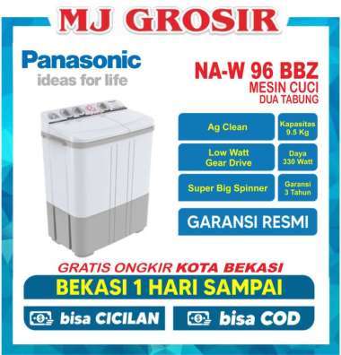 MESIN CUCI PANASONIC NAW 96 BBZ 9,5KG 2 TABUNG 96BBZ 9,5 KG LOW WATT