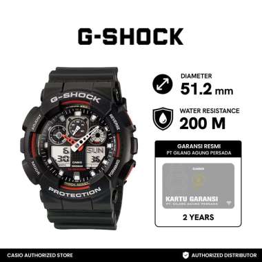 Casio G Shock GA-100-1A4DR Hitam Jam Tangan Pria Black