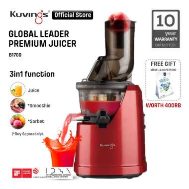 Kuvings B1700 Dark Red Cold Press Slow Juicer