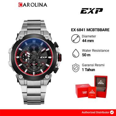 Jam Tangan Pria Chronograph EX 6841 MCBTBBARE Black Dial Silver Stainless Steel Strap [ Jakarta ]