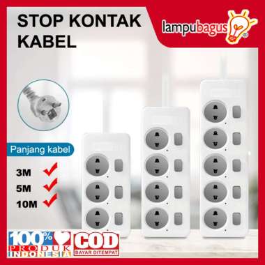 Stop Kontak Kabel + Saklar On Off / Stop Kontak Kabel Switch On Off 5 Meter 5 Lubang