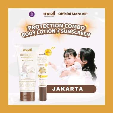 MOELL Paket Bundling Body Lotion + Sunscreen Moell | Skincare Bayi & Anak Bodylotion+Sunscreen