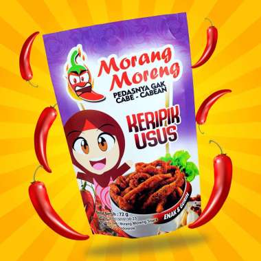 Keripik Usus Krispi Pedas Morang Moreng Snack - Level Pedas Pouch Keju