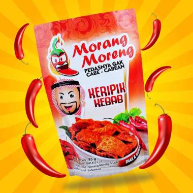 Keripik Kulit Kebab Pedas Morang Moreng Snack - Level Pedas Pouch Original