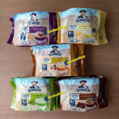 QUAKER Oat Cereal 3in1 BPOM 3 in 1 Sereal Instant Varian Rasa Harga per Bungkus isi 8 sachet Mocha