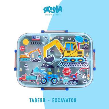 Skoola Kotak Bekal Lunch Box Tempat Makan Stainless Steel Anak Perempuan Laki - Laki Lucu - Taberu E