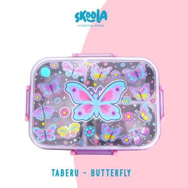 Skoola Kotak Bekal Lunch Box Tempat Makan Stainless Steel Anak Perempuan Laki - Laki Lucu - Taberu B