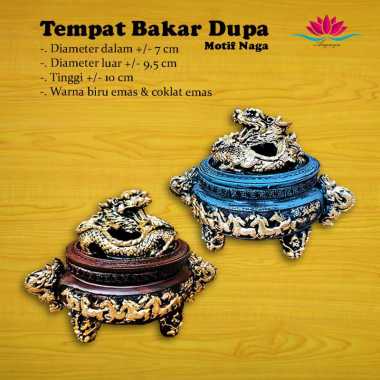Tempat Bakar Dupa / Dupa Lingkar 4 jam Naga Emas Biru