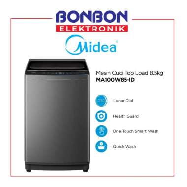 Midea Mesin Cuci 1 Tabung MA100W85-ID / MA100W85 / Top Loading MA100 W85 8.5Kg